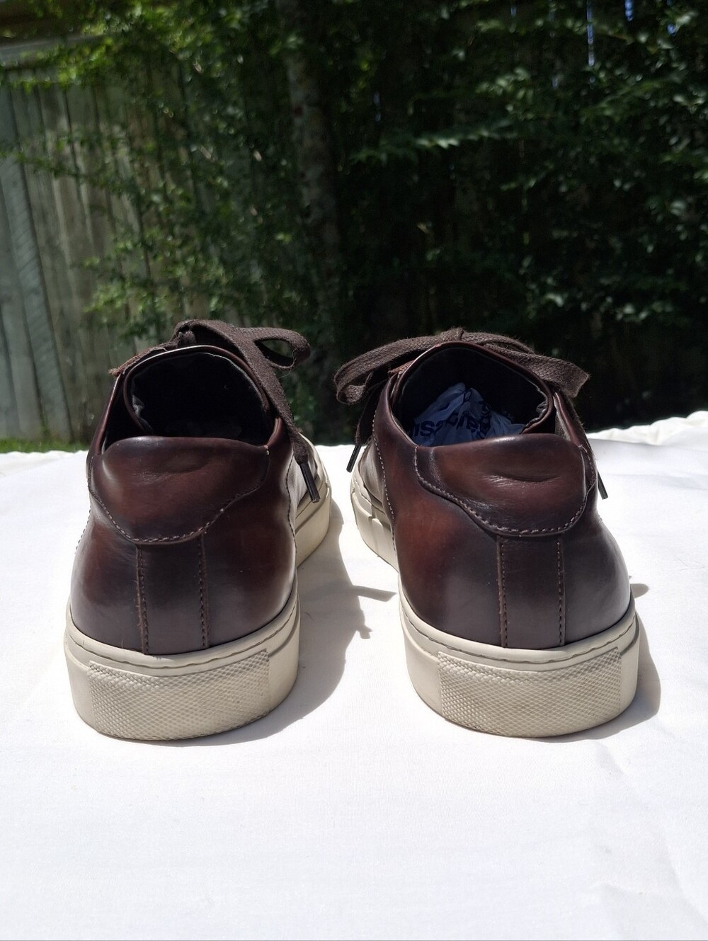 To Boot New York Men's Pescara Dark Brown Burnished Calf Low Top Sneaker Sz 9.5 - Picture 4 of 10